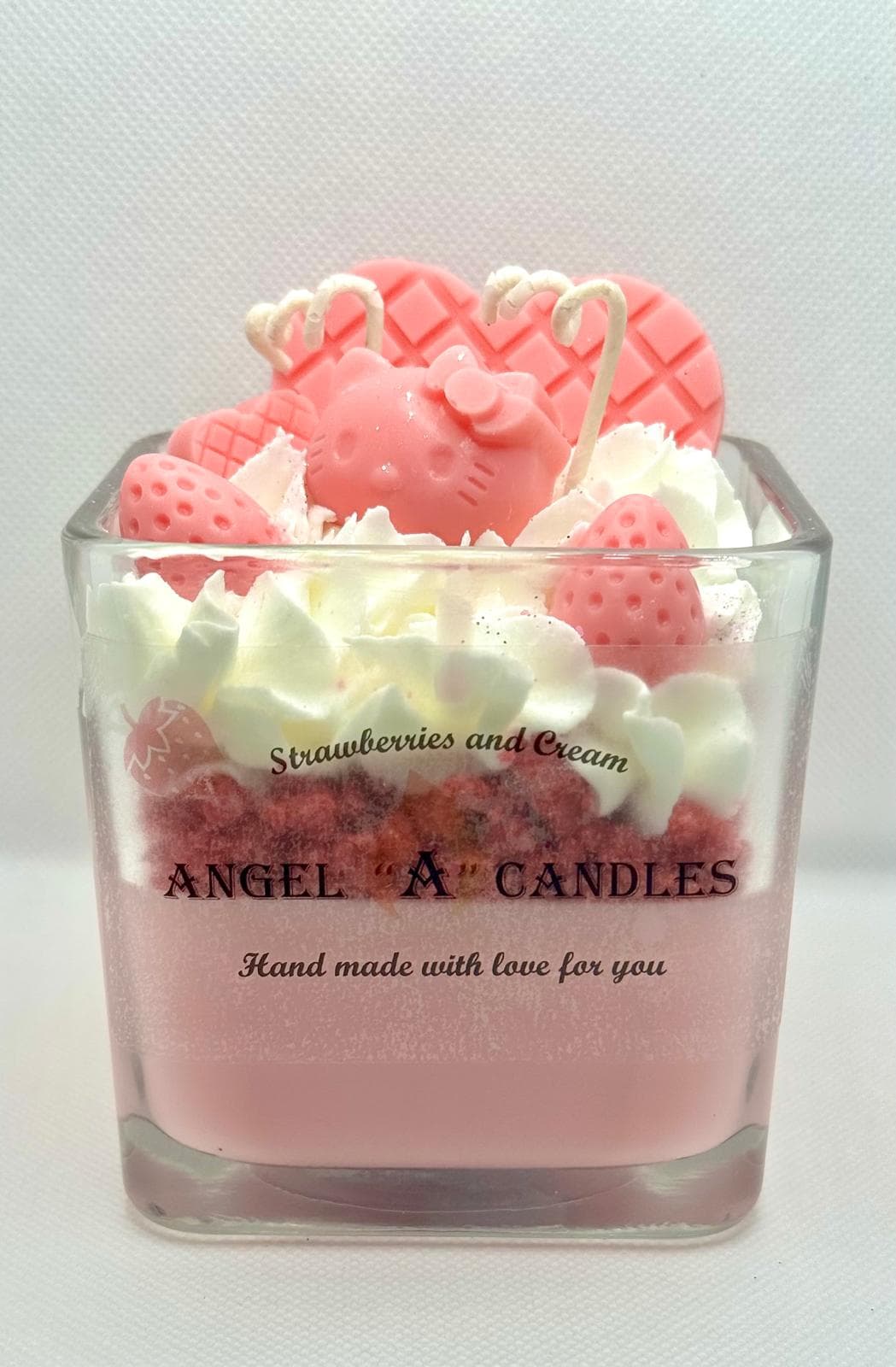 Angel "A" Candles Strawberries and Cream Dessert Candle