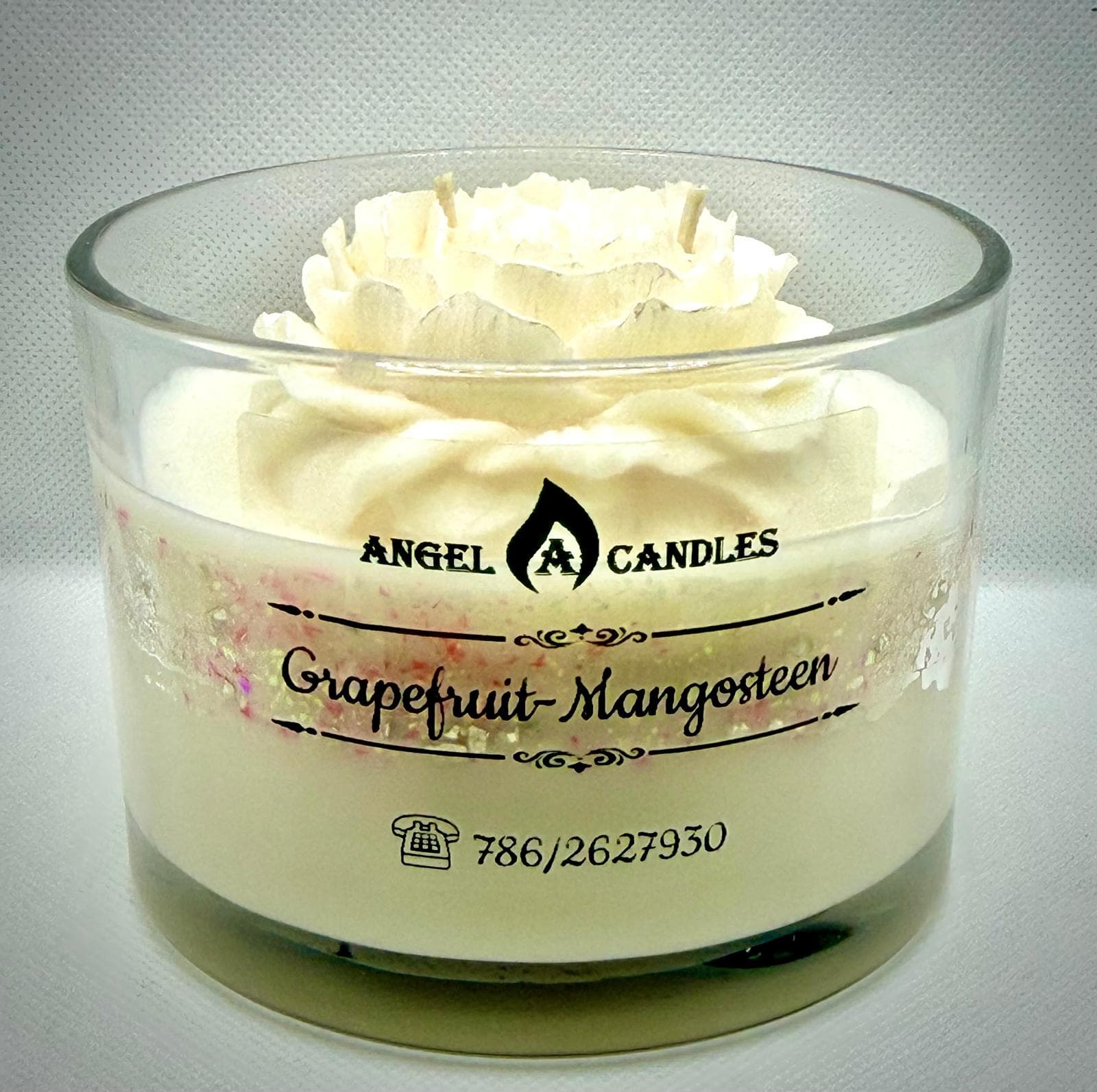 Angel A Candles Grapefruit Mangosteen Flower Candle